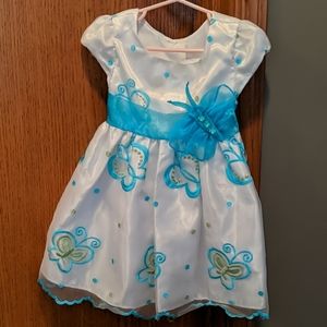 White and turquoise dress